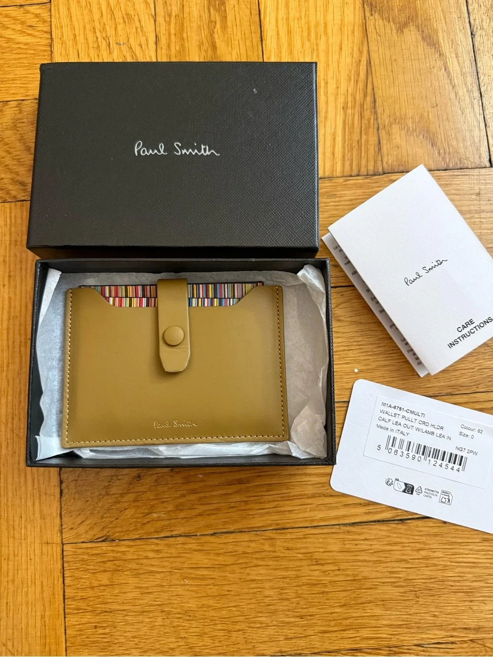 Paul Smith Leather Credit card Holder With ‘Signature Stripe’ Pull Out